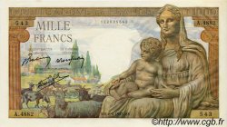 1000 Francs DÉESSE DÉMÉTER FRANCIA  1943 F.40.21 q.FDC