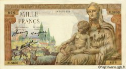 1000 Francs DÉESSE DÉMÉTER FRANKREICH  1943 F.40.25 fST