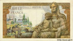 1000 Francs DÉESSE DÉMÉTER FRANKREICH  1943 F.40.27 SS
