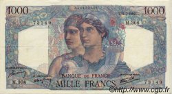 1000 Francs MINERVE ET HERCULE FRANCE  1946 F.41.15 VF - XF
