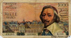1000 Francs RICHELIEU FRANCIA  1955 F.42.11 B