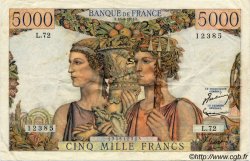 5000 Francs TERRE ET MER FRANKREICH  1951 F.48.05 fVZ