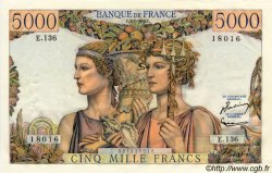 5000 Francs TERRE ET MER FRANCE  1953 F.48.09 AU-