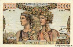 5000 Francs TERRE ET MER FRANKREICH  1953 F.48.09 SS