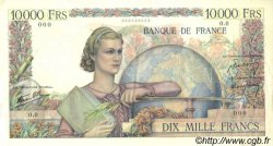 10000 Francs GÉNIE FRANÇAIS Spécimen FRANCIA  1945 F.50.01Sp MBC+