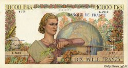 10000 Francs GÉNIE FRANÇAIS FRANCE  1954 F.50.71 VF