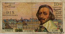 10 Nouveaux Francs RICHELIEU FRANCE  1961 F.57.16 G