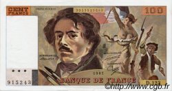 100 Francs DELACROIX modifié FRANCIA  1987 F.69.11 AU+