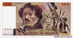 100 Francs DELACROIX imprimé en continu FRANCE  1990 F.69bis.01a AU+