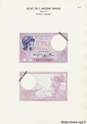 5 Francs FEMME CASQUÉE modifié Planche FRANCIA  1975 F.04pl FDC