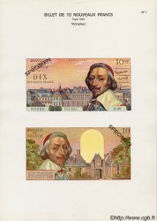 10 Nouveaux Francs RICHELIEU Planche FRANCE  1975 F.57pl NEUF