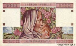 5000 Francs TRÉSOR PUBLIC Spécimen FRANCIA  1955 VF.36.00Sp SPL+