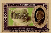 1 Franc BON DE SOLIDARITÉ FRANCE Regionalismus und verschiedenen  1941 KL.02A1 fST+
