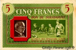5 Francs BON DE SOLIDARITÉ FRANCE Regionalismus und verschiedenen  1941 KL.05D1 VZ