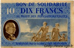 10 Francs BON DE SOLIDARITÉ FRANCE regionalism and miscellaneous  1941 KL.07A2 AU