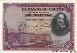 50 Pesetas SPANIEN  1928 P.075b SS