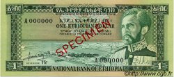 1 Dollar Spécimen ETIOPIA  1966 P.25s FDC