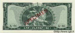 1 Dollar Spécimen ETIOPIA  1966 P.25s FDC