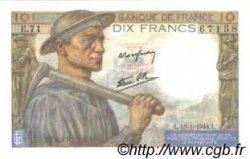 10 Francs MINEUR FRANCIA  1944 F.08.10 FDC