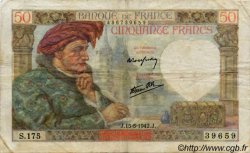 50 Francs JACQUES CŒUR FRANKREICH  1940 F.19 S