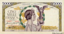 5000 Francs VICTOIRE Impression à plat FRANCE  1942 F.46.32 XF