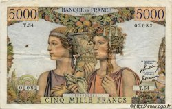 5000 Francs TERRE ET MER FRANCIA  1949 F.48 BC a MBC