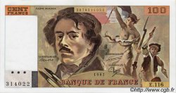100 Francs DELACROIX modifié FRANCIA  1987 F.69.11 SC+