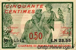 50 Centimes FRANCE regionalismo y varios Béziers 1916 JP.027.20 FDC