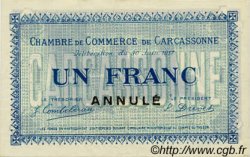 1 Franc Annulé FRANCE regionalismo e varie Carcassonne 1917 JP.038.14 FDC