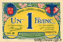 1 Franc FRANCE regionalism and various Grenoble 1917 JP.063.20 UNC
