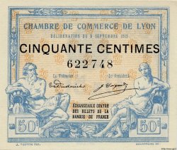 50 Centimes FRANCE Regionalismus und verschiedenen Lyon 1915 JP.077.03 ST