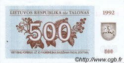 500 Talonas LITHUANIA  1992 P.44 UNC