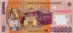 100000 Lei ROMANIA  2001 P.114 FDC