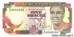5 Kwacha ZAMBIA  1989 P.30a UNC