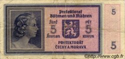 5 Korun BOEMIA E MORAVIA  1940 P.04a q.MB