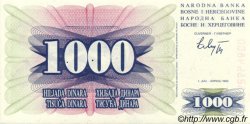 1000 Dinara BOSNIA E ERZEGOVINA  1992 P.015a FDC