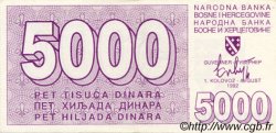 5000 Dinara BOSNIA E ERZEGOVINA  1992 P.027a AU