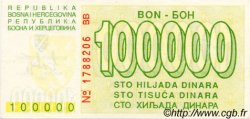 100000 Dinara BOSNIEN-HERZEGOWINA  1993 P.031 ST