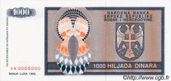1000 Dinara Spécimen BOSNIA-HERZEGOVINA  1992 P.137s FDC