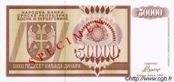50000 Dinara Spécimen BOSNIA-HERZEGOVINA  1993 P.140s FDC