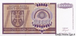 100000 Dinara BOSNIA-HERZEGOVINA  1993 P.141a FDC