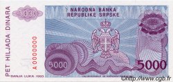 5000 Dinara Spécimen BOSNIEN-HERZEGOWINA  1993 P.149s ST