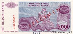 5000 Dinara Spécimen BOSNIA HERZEGOVINA  1993 P.149s UNC