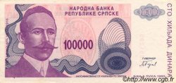 100000 Dinara BOSNIA HERZEGOVINA  1993 P.151a AU
