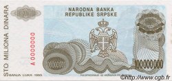100000000 Dinara Spécimen BOSNIA-HERZEGOVINA  1993 P.154s FDC
