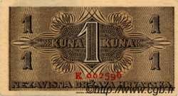 1 Kuna CROAZIA  1942 P.07 AU