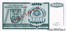 10000 Dinara Spécimen CROATIA  1992 P.R07s UNC