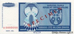 100000000 Dinara Spécimen CROATIA  1993 P.R15s UNC