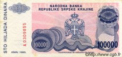 100000 Dinara CROAZIA  1993 P.R22a SPL