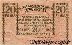 20 Filira CROATIE Zagreb 1919 P.-- TTB